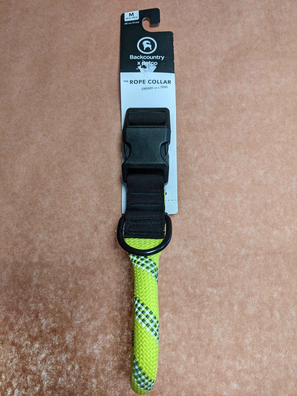 Dog Rope Collar - Backcountry x Petco - Size M - Neon Green - New